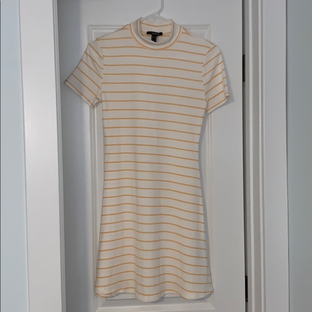 Forever 21 white and yellow tight dress